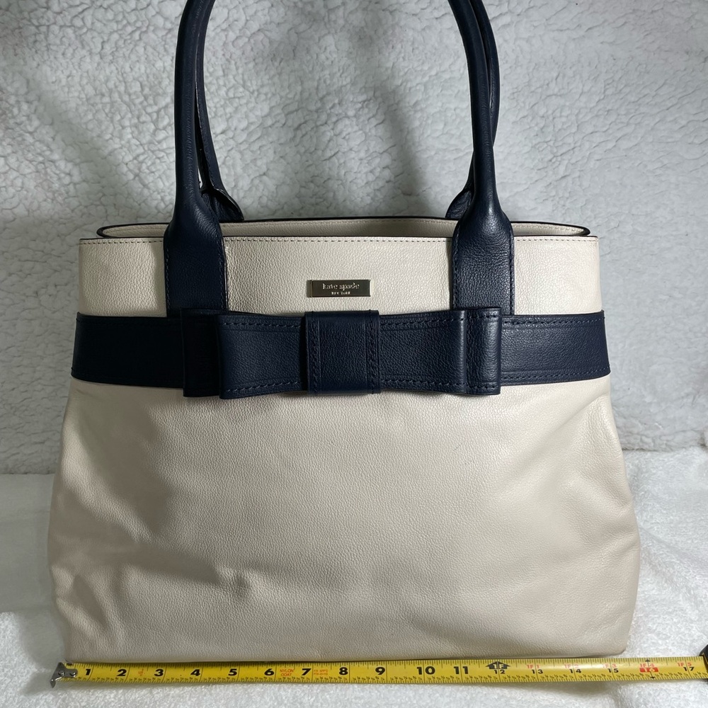 Kate Spade Beige and Navy Tote Bag